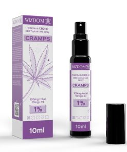תרסיס שמן סיבידי (CBD) למריחה על העור 10 מ"ל - בטן והתכווצויות (1%) וויזדום Wizdom