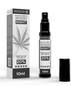 תרסיס שמן סיבידי (CBD) לפה 10 מ"ל - לילה (20%) וויזדום Wizdom